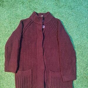 Talbots Petites Burgundy Chunky Knit Cardigan – Size MP
